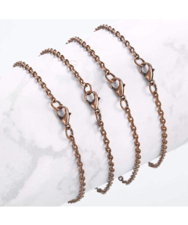 24 Pack Antique Red Copper Twisted Link Chain Necklace for Jewelry Making - 20 Inch - Buy Online on GoSupps.com
