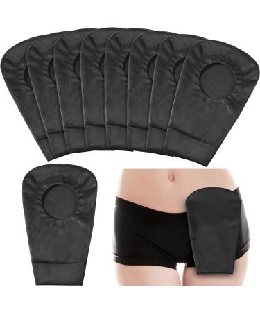 8 Pcs Black Ostomy Bag Cover Colostomy Bag Covers Odor Control Stretchy Bag Cover Washable Pouch Liner for Women Men Lightweight Care Protector Protective Bag