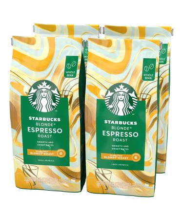 Starbucks blonde espresso roast bright roasting entire coffee beans 450g (4 Pack) Blonde espresso roast unflavoured 1.8 kg (1 Pack) - Buy Online on GoSupps.com