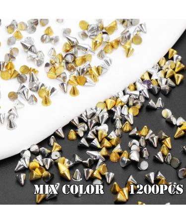 6Grid Metal Rivet Punk Nail Charms - 3 Color Cone Spikes & Gothic Studs for Nail Art & DIY Crafts - Buy Online on GoSupps.com