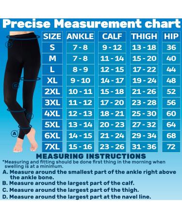 Compression UnderDress Leggings Women 20-30mmHg - Footless Pantyhose Up to 5XL 3X-Large Black - Buy Online on GoSupps.com