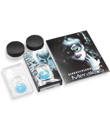 Colored 'Sky Angel' Contact Lenses - Blue Crazy Fun Lenses for Fasching Carnival & Halloween | Evil Lens - 1 Pair with Case No Prescription Needed - Buy Online on GoSupps.com