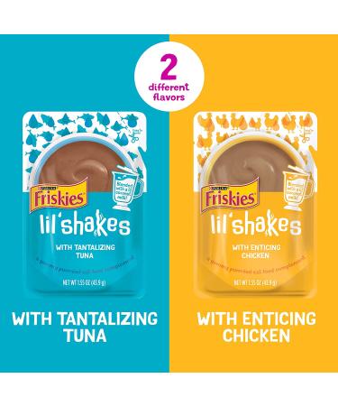 Purina Friskies Lil' Shakes Cat Food Topper Variety Pack - Chicken and Tuna - 18 Pouches - Buy Online on GoSupps.com