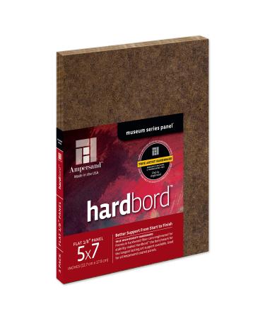 Ampersand Art Supply Hardboard Wood Painting Panel: Museum Series Hardbord 1/8 Inch Depth 5x7 3 Pack 5x7 1/8 Inch Flat Profile Pack of 3