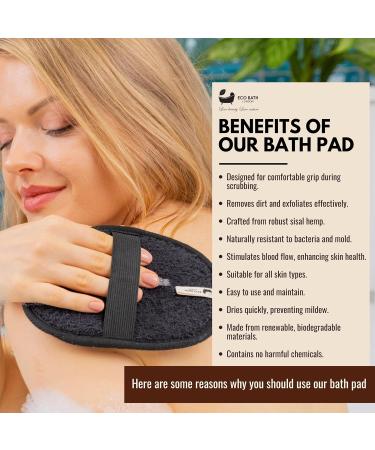 Natural Sisal Hemp Bath Pad - Luxury Exfoliating Body Scrubber | Biodegradable Shower Sponge for Men & Women | Eco-Friendly Bath Accessories - Buy Online on GoSupps.com