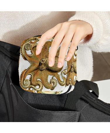 Buy Women's Yellow Octopus Napkin Storage Bag - Stylish Marine Life Design for Menstrual Cups & Bandages - Buy Online on GoSupps.com