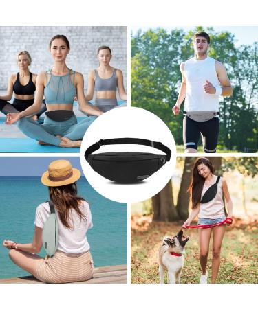 MAXTOP Fanny Pack with Headphone Jack, 3-Zipper Pockets, Adjustable Straps - Black Medium for Men and Women - Buy Online on GoSupps.com