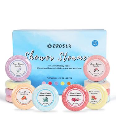 Aromatherapy Shower Steamers Gift Set - Pack of 12 Natural Organic Essential Oils Bombs Home Spa Relaxation and Stress Relief Gift for Women and Men