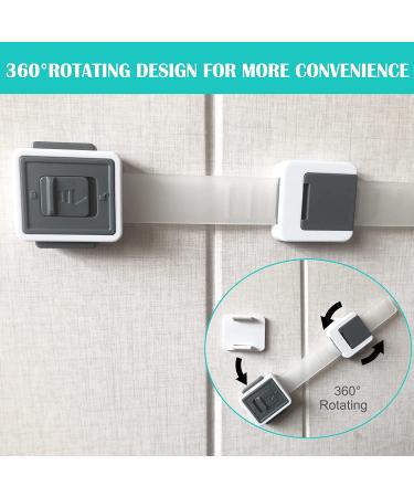 6-Pack FANYAQIN Child Safety Cabinet Locks with Double Lock System - Adjustable Strap for Cabinets, Drawers, Refrigerator, Oven, Toilet - Buy Online on GoSupps.com