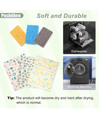 6 Pcs Reusable Paper Towels 3 Pcs Kitchen Sponge Set Wood Pulp Cotton Cleaning Cloths for Dishes Random Pattern Absorbent Towels and Sponges for Home Cleaning - Buy Online on GoSupps.com