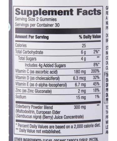 Revly Elderberry Sambucus Gummies 300mg - Immune Support - 60 Gummies (1 Month Supply) Vegan & Gluten-Free - Buy Online on GoSupps.com