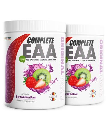 EAA powder 2x500g strawberry kiwi - 12 500mg essential amino acids incredibly tasty & refreshing - Complete EAA with all 9 EAAS incl. Histidin - EAA VEGAN amino acids powder - Amino workout drink Strawberry kiwi 500 g (2 Pack)