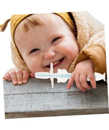 Frcolor 4-Piece Baby Toothbrush Set | Soft Hair Newborn Mund Cleaner | Silicone Travel Toothbrush & Gel Detergent | Ideal for Infants & Toddlers - Buy Online on GoSupps.com