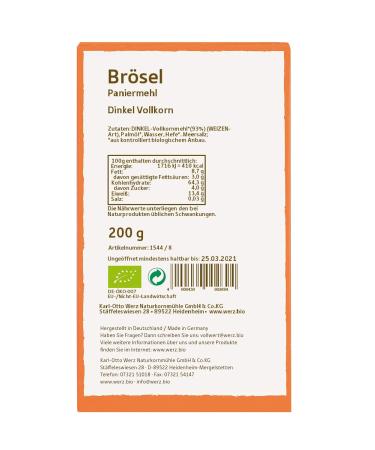 Buy Werz Wholemeal Spelt Breadcrumbs - Pack of 4 (800g) | Premium Gluten-Free Breadcrumbs for International Shipping - Buy Online on GoSupps.com