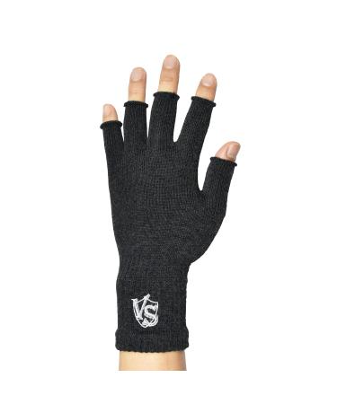 VITAL SALVEO Fingerless Recovery Gloves Stretchy Hands Office Unisex Half Finger Typing Texting Circulation Gloves (Pair) Dark Grey Small/Medium