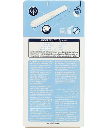Natracare 100% Organic Cotton Tampons Super w/applicator - 16 Tampons - Buy Online on GoSupps.com