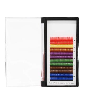 Premium Rainbow Colored Individual Eyelash Extensions | Bodemrincer 8-20mm | 12 Lines 7 Colors - Buy Online for Global Shipping - Buy Online on GoSupps.com