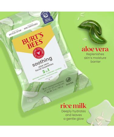 Burt's Bees Sensitive Facial Cleansing Towelettes - 30 Count (Pack of 3) | Gentle Cleansing Wipes with Cotton Extract for Sensitive Skin - Buy Online on GoSupps.com