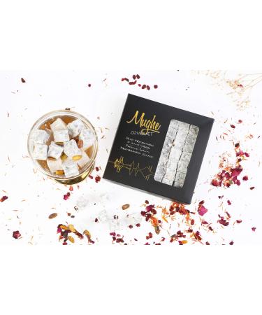 Mughe Gourmet Double Roasted Pistachio Turkish Delight Gift Box - 310g-30pc - Authentic Delights - Pistachios Sweets Assortment - Vegan Halal Confectionery Candy - Perfect for Fathers Day Birthday