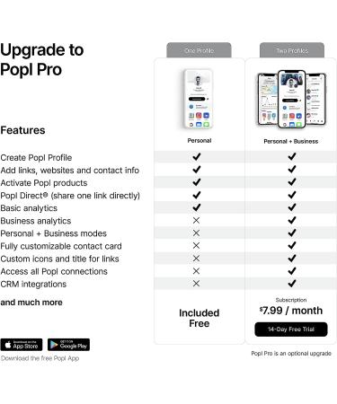 Popl Smart NFC Networking Card - Share with a Tap - iPhone & Android (Black) - Buy Online on GoSupps.com