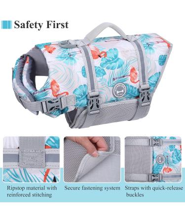 Buy Vivaglory Ripstop Dog Rescue Vest - Improved Lift & Visibility for Small/Medium Dogs | Leaf Blue XXS (28-35cm) - Perfect for Boating & Safety - Buy Online on GoSupps.com