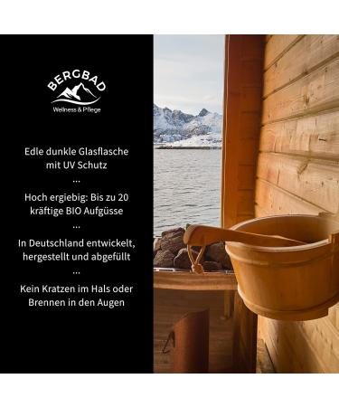 Bergbad Organic Sauna Infusion 100ml - Latschenkiefer Fichte & Mint | Natural Essential Oils for Refreshing Sauna Experience - Buy Online on GoSupps.com