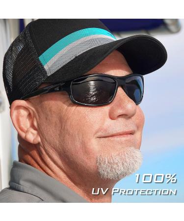 KastKing Kateel Polarized Sport Sunglasses - UV Protection for Driving, Fishing, Cycling, Running - Gloss Black/Smoke Lens - Buy Online on GoSupps.com