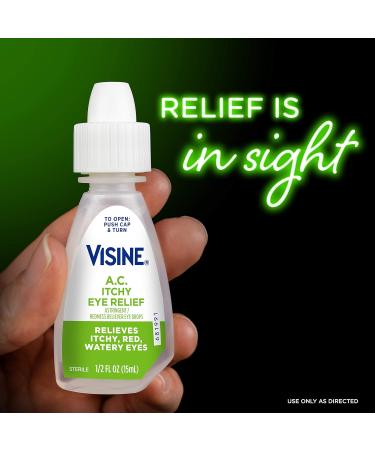 Visine A.C. Itchy Eye Relief & Dry Eye Comfort Drops - 2 Pack | Red Itchy Watery Eyes Relief | International Shipping Available - Buy Online on GoSupps.com