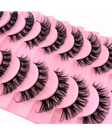10 Pairs 3D Russian False Eyelashes - Natural Look Curly Cat Eye D Curl 808 | Wispy Volume Lashes for Stunning Eyes - Buy Online on GoSupps.com