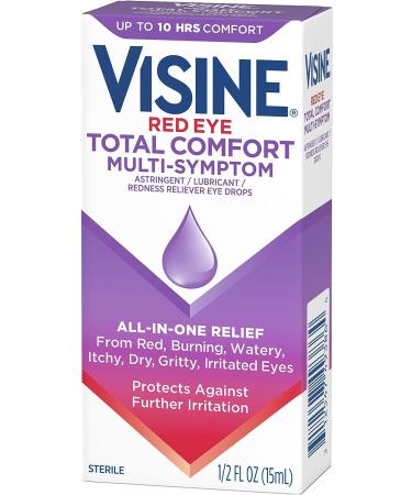 Visine Red Eye Total Comfort Multi-Symptom Eye Drops 0.5 fl. oz - Pack of 4 - Buy Online on GoSupps.com