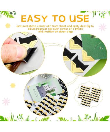 Pajean 720 Pieces Photo Corners Self Adhesive Photo Corners for Scrapbooking and Stamping Supplies DIY Scrapbook Stickers Album Diary Personal Journal Diary Organizer(Gold) - Buy Online on GoSupps.com