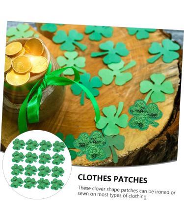 Embroidered Shamrock Patches 1 Set 20 Pcs Patch Puppy Clothes Puppy Stickers Patch Jeans St. Patricks Day Appliques Patricks Day Fabric Shamrock Embellishment - Buy Online on GoSupps.com