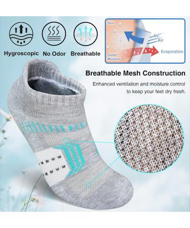 Avayuu Women's Sneaker Socks - Padded Running Socks for Comfort | 5 Pairs (White Black Light Gray) | Sizes 35-42 | International Shipping - Buy Online on GoSupps.com