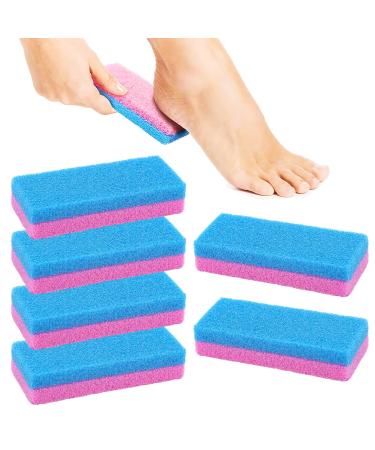 6 Packs Spa Foot Pumice and Scrubber for Feet Heels Callus and Dead Skins Pumice Stone for Feet Remove and Smooths Rough Callus Heels Foot Care Pedicure Tools Pink