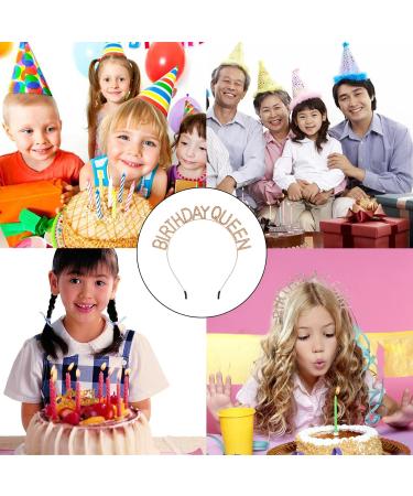 XAJEER Birthday Crown Gold Birthday Tiara Set Girl Glitter Crystal Hair Accessories Shining Headband Used for Celebrating Party Balls And Birthdays - Buy Online on GoSupps.com