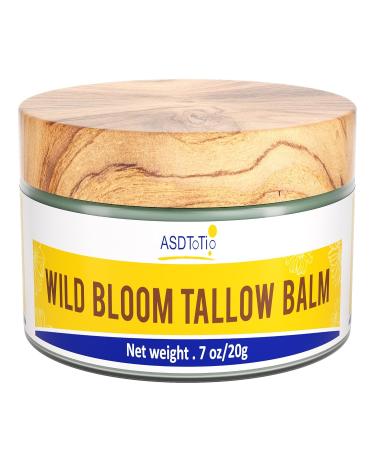 Handmade Wild Bloom Tallow Face Balm with Blue Tansy - Hydrate Nourish and Protect Skin for Soft Smooth Skin- 0.7 oz - Buy Online on GoSupps.com