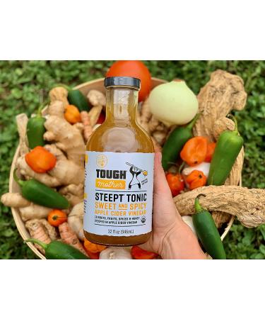 Tough Mother STEEPT TONIC - Organic Apple Cider Vinegar Wellness Shots with Raw Honey - Vegan Keto Paleo - Sweet and Spicy - 32 fl oz - Buy Online on GoSupps.com