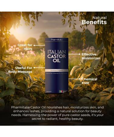 Pharmlitalia ITALIAN Castor Oil for Hair Growth - Golden - 500 ml - Buy Online on GoSupps.com