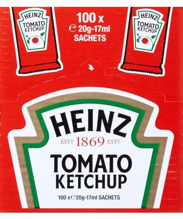 Heinz Tomato Ketchup Classic - Portion Bags 100 x 17ml - Buy Online for International Shipping - Buy Online on GoSupps.com