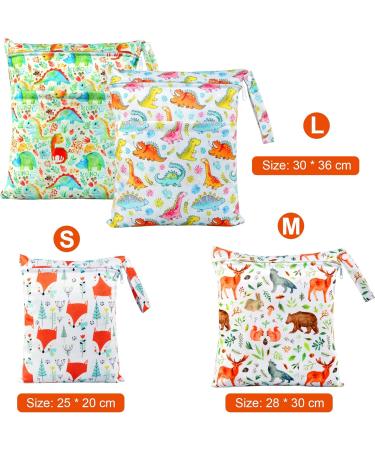 LEADSTAR Wet Bag Set - 4 Waterproof Reusable Nappy Bags, Large Hanging Beach Bag with 2 Zippers for Swimming, Travel, Pool, Daycare, Gym - White - Buy Online on GoSupps.com