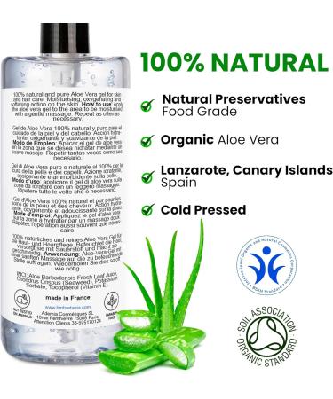 Aloe Vera Gel 100% Natural Firming Body Anti Wrinkle Face Moisturizing Skin and Hair Soothing and Repairing Hair (After Sun After Shaving and Hair Removal) 3 x 200 ml - Buy Online on GoSupps.com