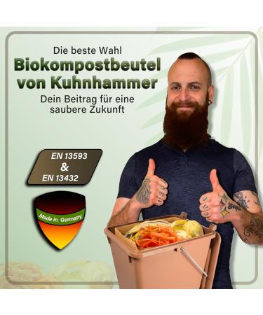 Kuhnhammer Organic Waste Bag 10L | 50 Stk Plastic-Free Tearproof Eco-Friendly Organic Garbage Bags - Buy Online on GoSupps.com