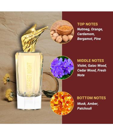 Secret Night Perfume for Women & Men | Spicy Fresh Woody Scent | Non-Alcoholic Arabian Perfume 3.4 Fl. Oz. Spicy Woody Fresh - Buy Online on GoSupps.com