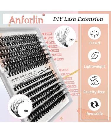 Buy 30D+40D Eyelash Extension Kit - 280PCS Cluster Lashes Bond & Seal Tweezers | DIY Wispy Individual Lashes by Anforlin - Buy Online on GoSupps.com