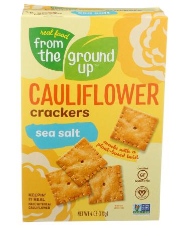 From The Ground Up, Cauliflower Crackers Sea Salt, 4 Ounce