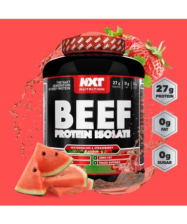 NXT Nutrition Beef Protein Isolate Powder 1.8kg - Watermelon & Strawberry Flavor | High Natural Amino Acids, Paleo Keto Friendly, Dairy & Gluten Free - Buy Online on GoSupps.com