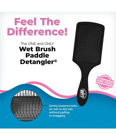 Wet Brush Paddle Detangler Hair Brush Black - For Women Men Kids - Removes Knots and Tangles - Best for All Hair Types - Buy Online on GoSupps.com