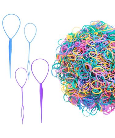 SourceTon Hair Ties - 2500 Colorful Mini Rubber Bands & Topsy Tail Tool for Toddlers & Girls - Ideal for Hair Styling & Accessories - Buy Online on GoSupps.com