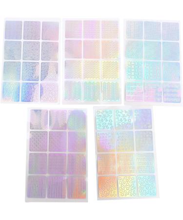 Duendhd 60 pieces 5 sheets styles nail stencils Art nail stickers set Cute nail Art Stencil sheets - Buy Online on GoSupps.com