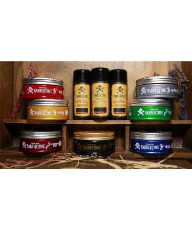 BARBERTIME Hair Styling Pomade Wax | Bubble Gum Blue Pomade No1 | Shine Look Strong Hold 150 ml - Buy Online on GoSupps.com